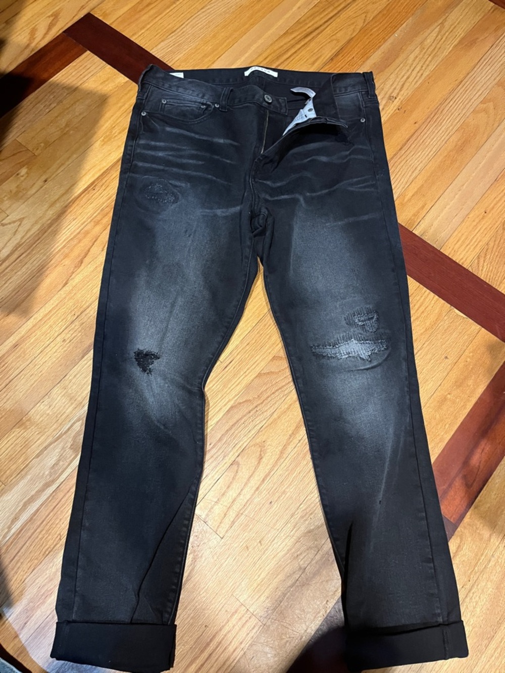 PacSun Black Slim Straight Distressed Jeans